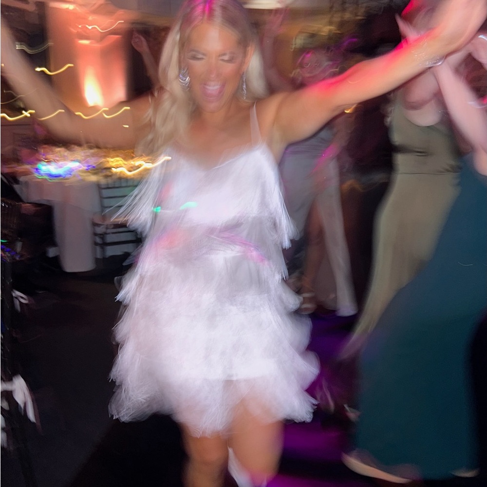 White Fringe Dress